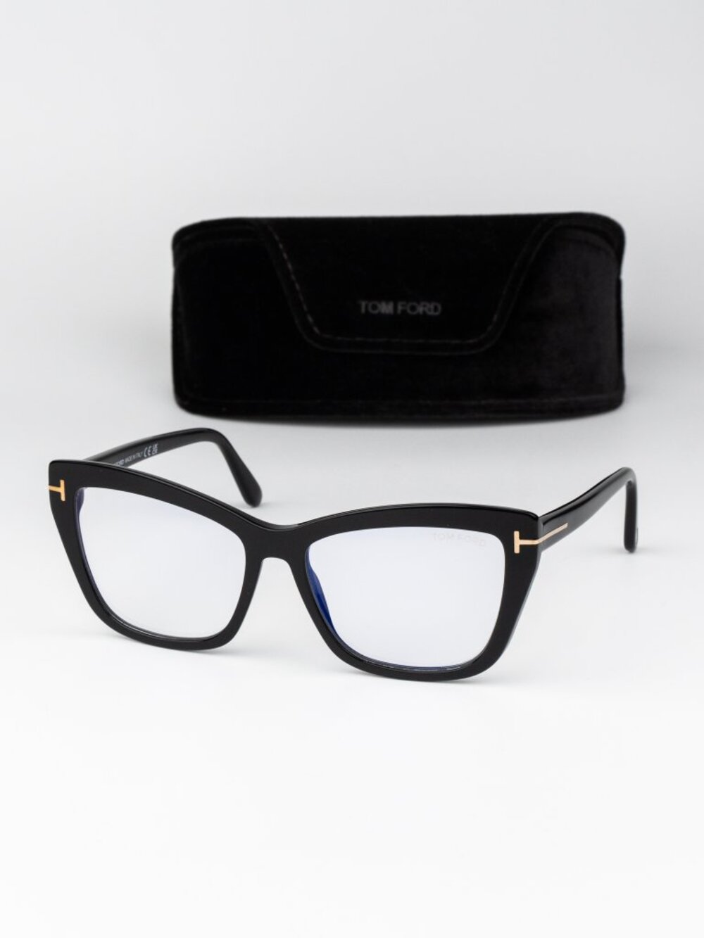 Tom Ford Women Eyeglasses Black Cat Eye FT5826-B 001 NEW AUTHENTIC